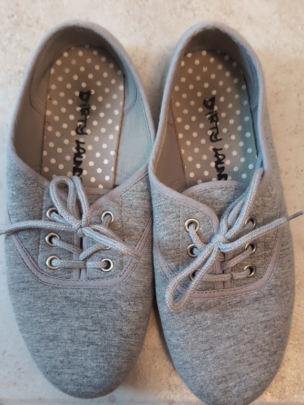 Dirty Laundry Gray Canvas Lace-Up Slip-On Sneakers